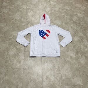 Baseball plate Patriotic White Hooded Men's Sweatshirt